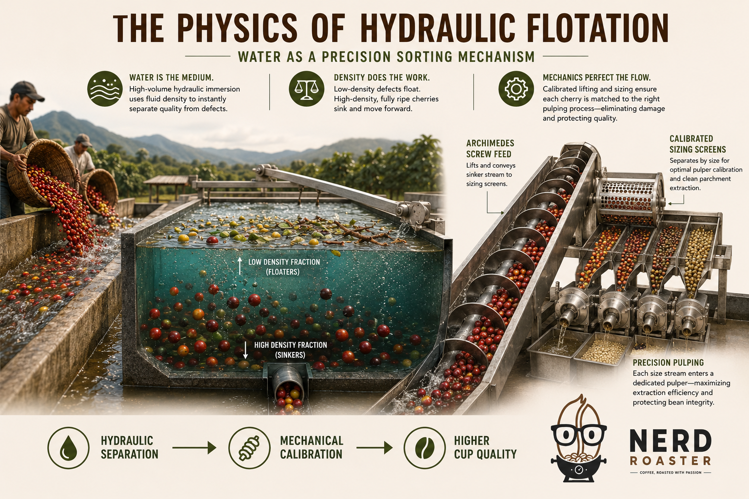 The Physics of Hydraulic Flotation and Automated Fluid Dynamics in Wet Milling